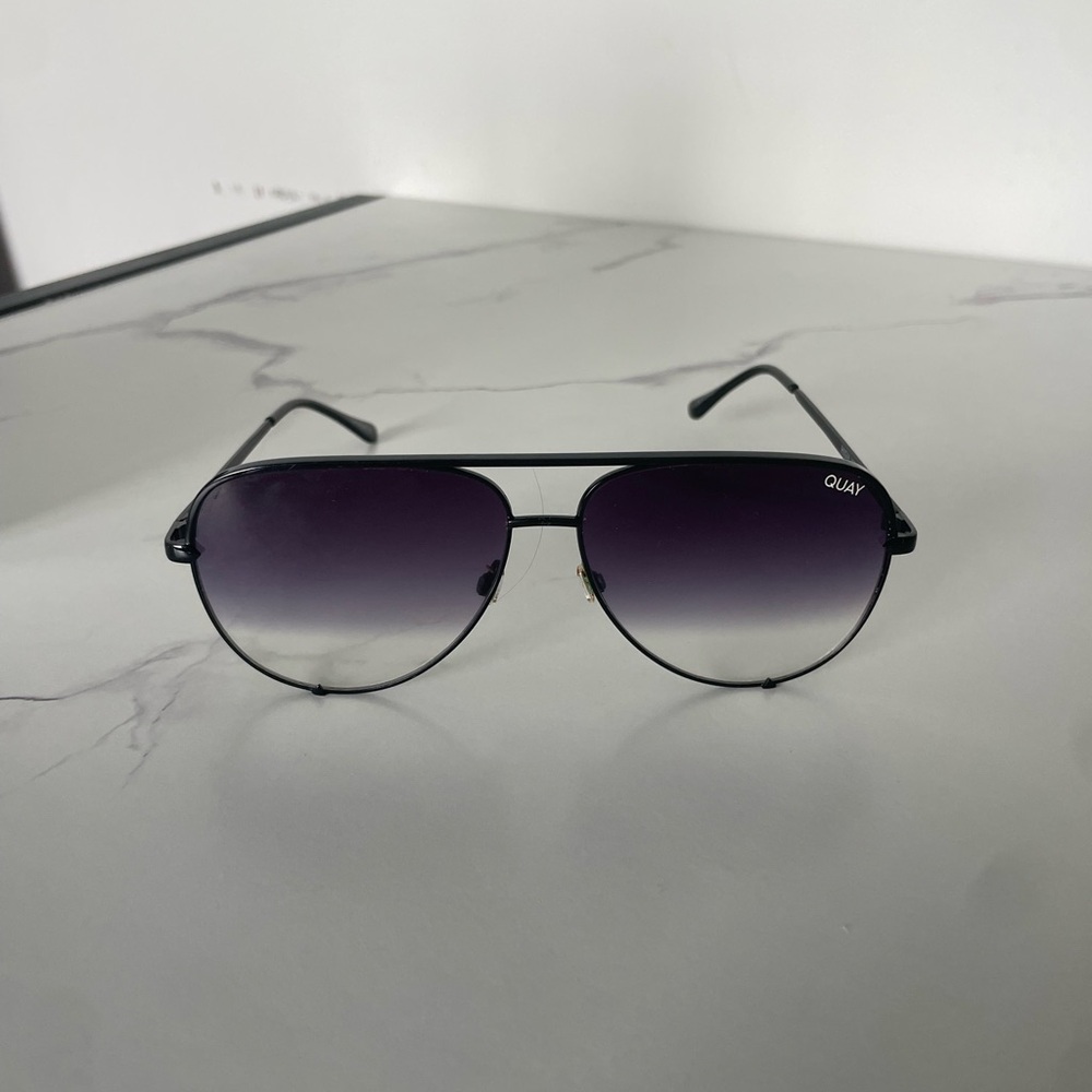 Quay Australia Gradient Black Aviator Sunglasses